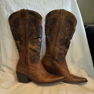 Brown Leather Western Boots